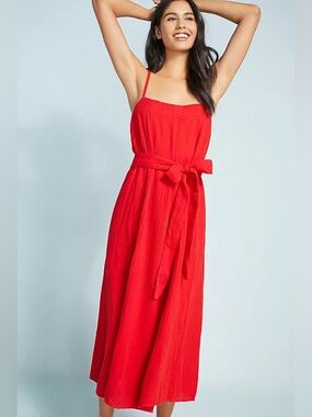 Mara Hoffman Swim Philomena red dress belted size XS